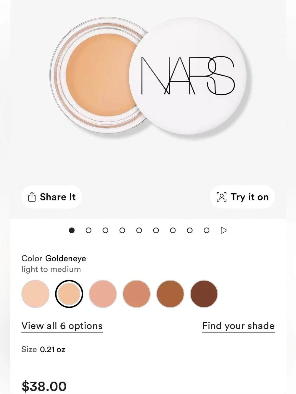 NARS Light Referring Eye Brightener in Golden Eye
